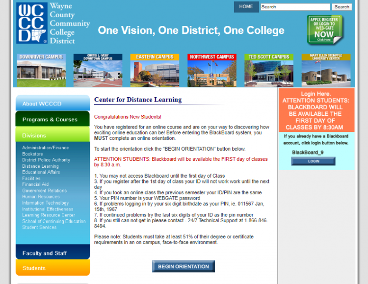 blackboard.wcccd.edu WCCCD Blackboard Login Guide