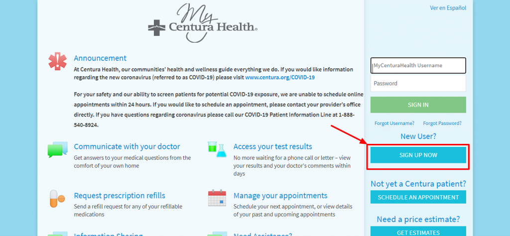 epic.mycenturahealth.org - Mycenturahealth Patient Login