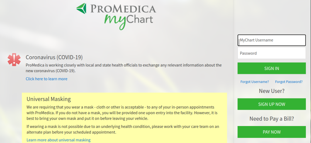 mychart.promedica.org - My Promedica Employee Login