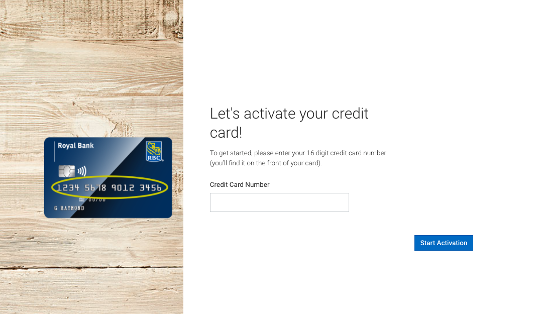 rbc credit card activation