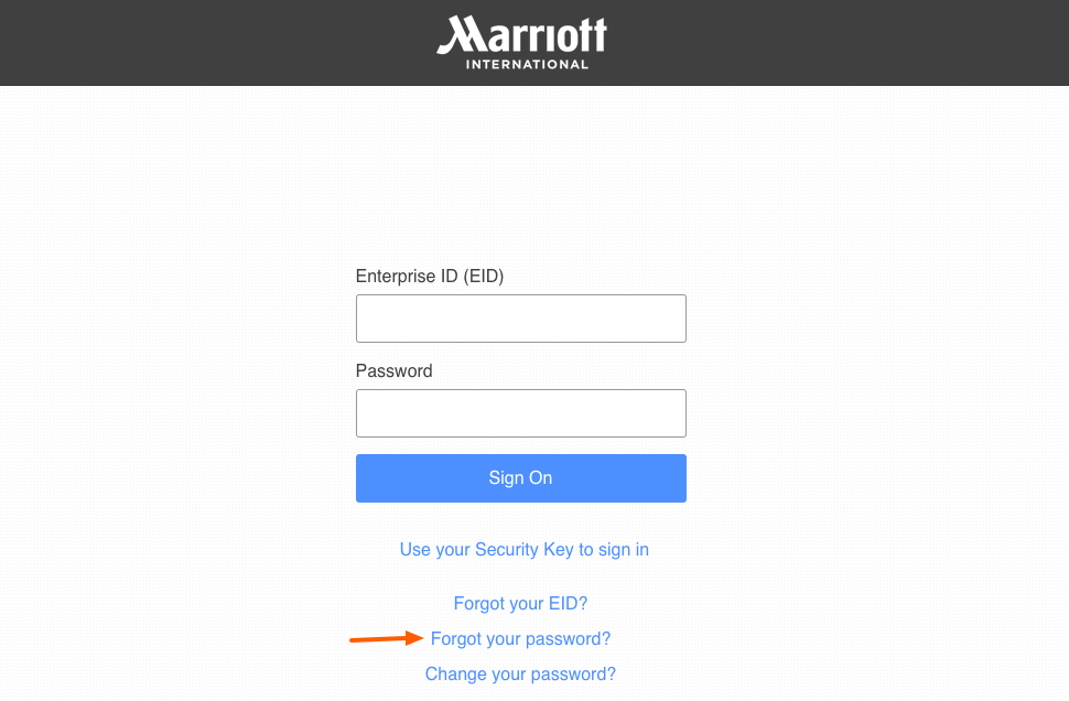 extranet marriott forgot password