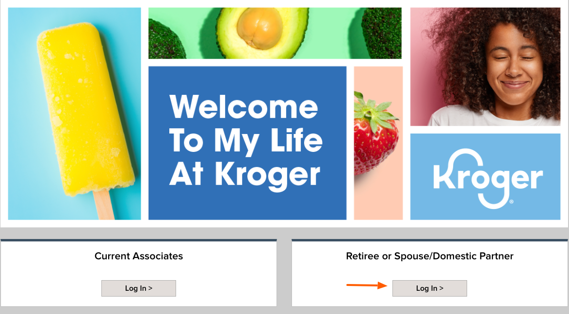 kroger retired or spouse login