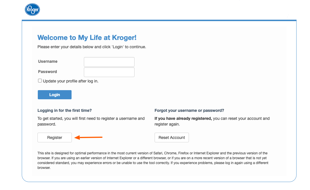 kroger retired or spouse register