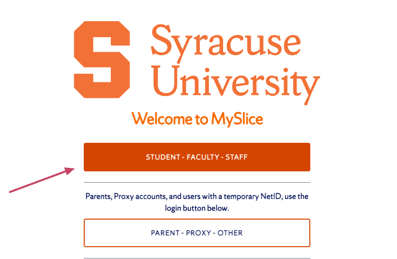 MySlice Login for student facuty and staff